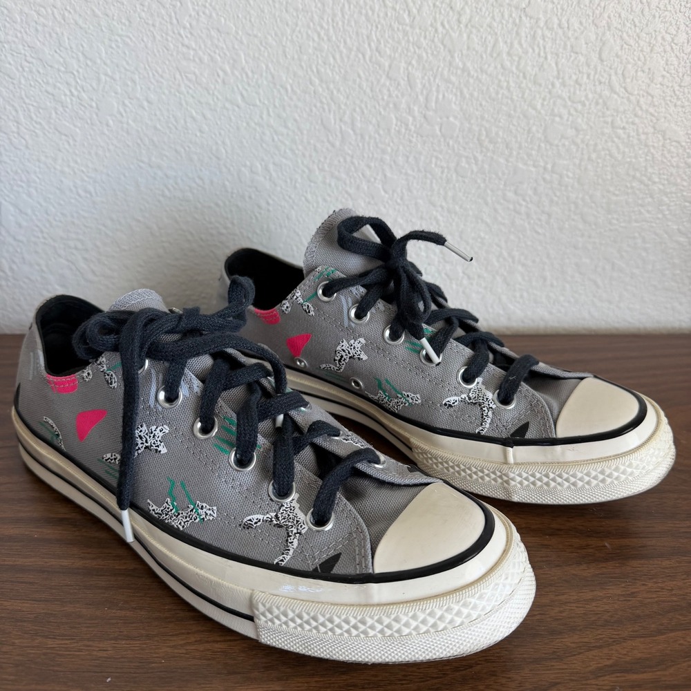 Converse Chuck 70 Ox 80s Memphis Design Grey Pink Sneakers Womens 9.5 Retro Y2K